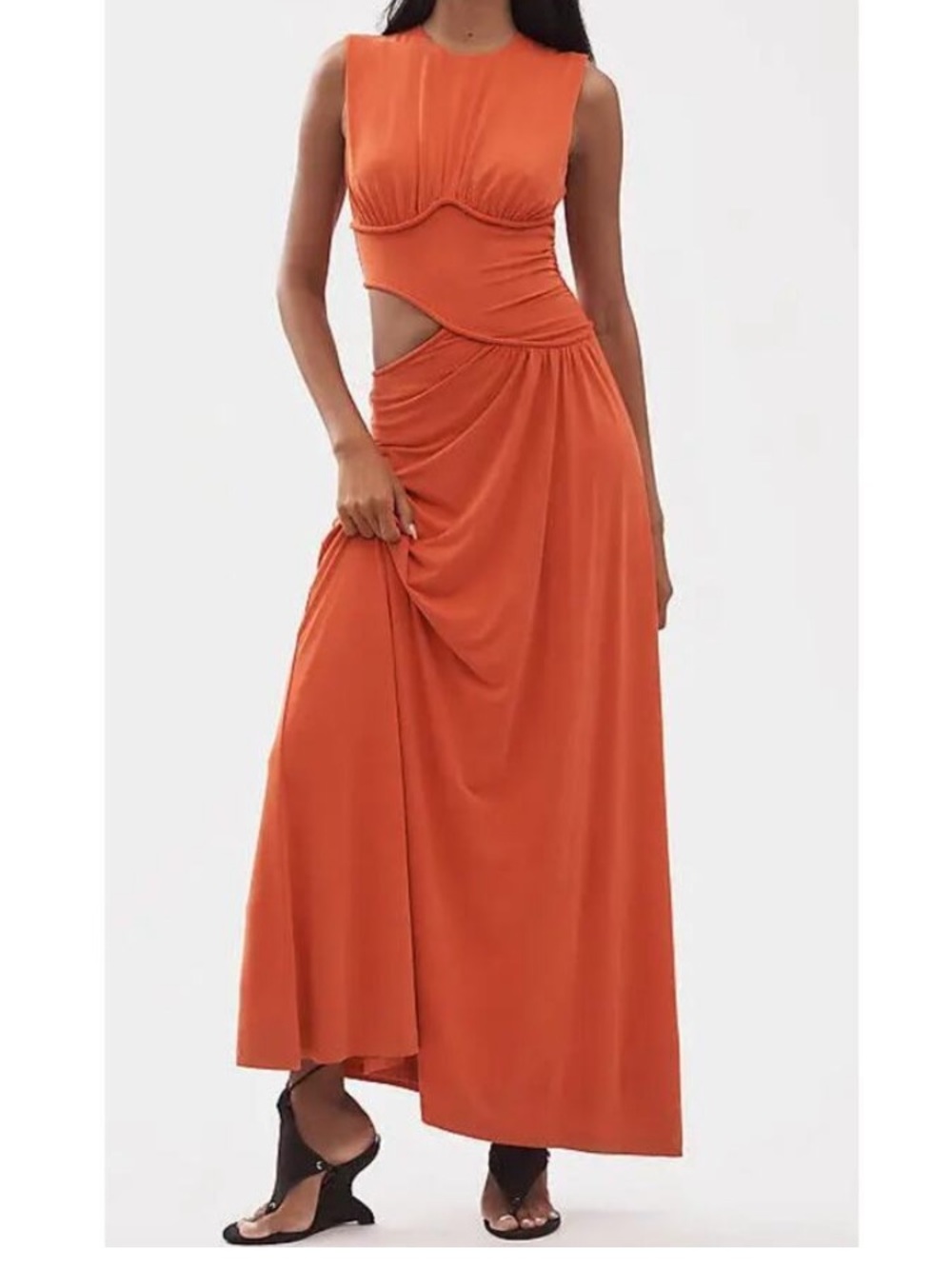 Misha Sleeveless Cut-out Sierra Jersey Gown Size XL - Picture 4 of 8
